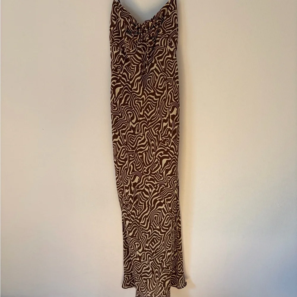 Abercrombie & Fitch Brown Abstract Maxi Dress